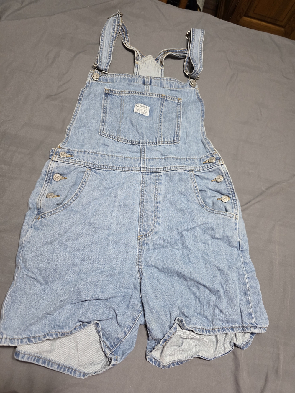 Levi's Light Blue Denim Short Overalls